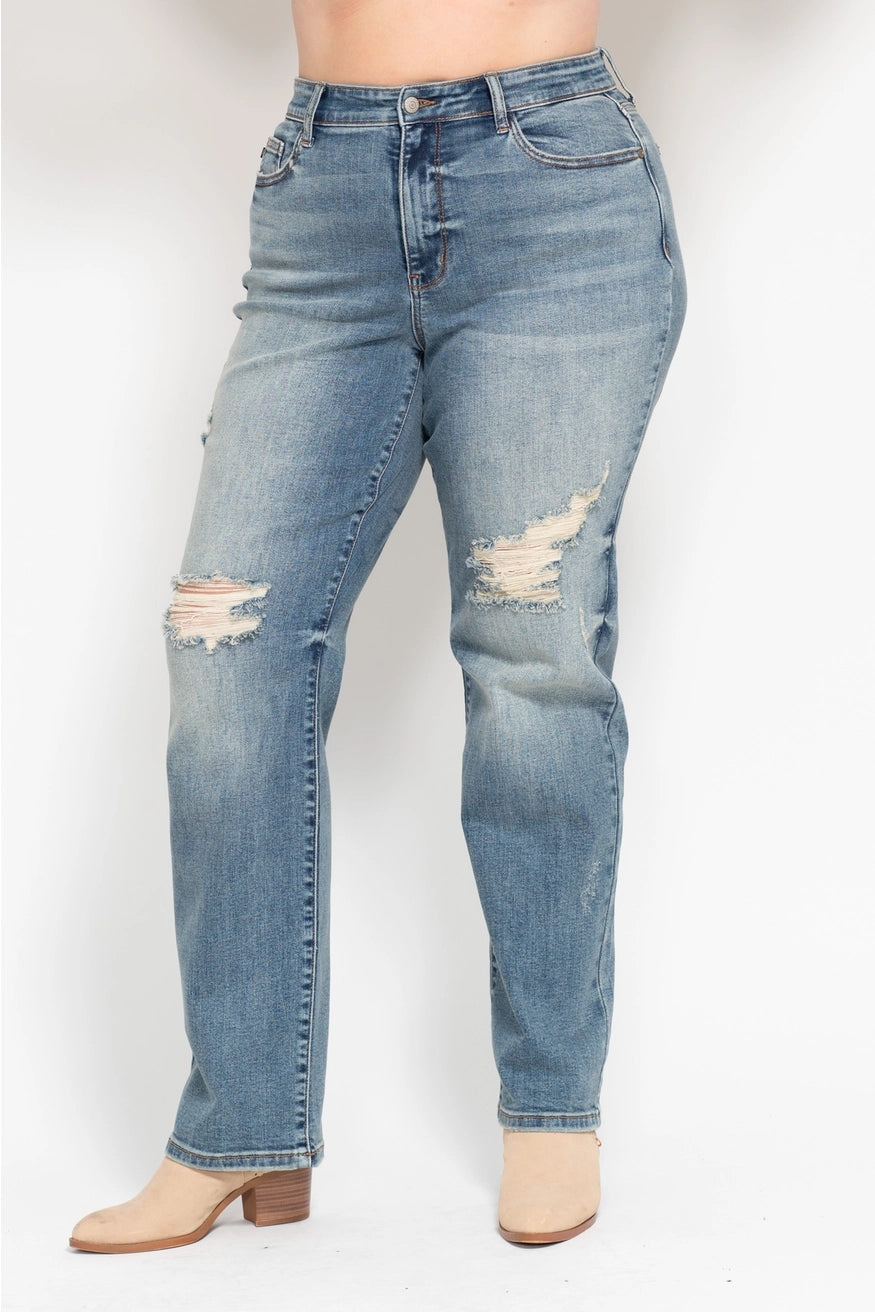 Judy Blue High Waisted Straight Leg Dad Jeans