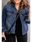 Dark Wash Distressed Denim Jacket