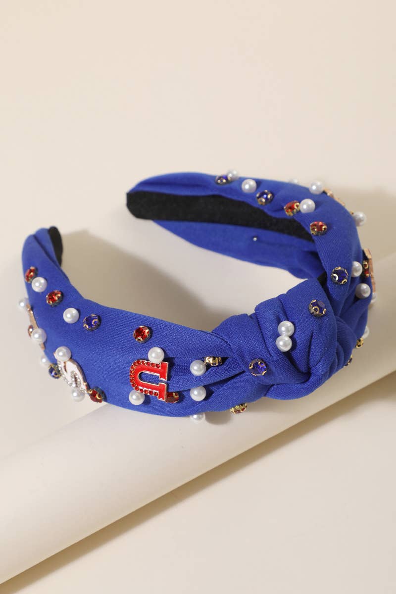 USA Charm Embellished Knot Headband