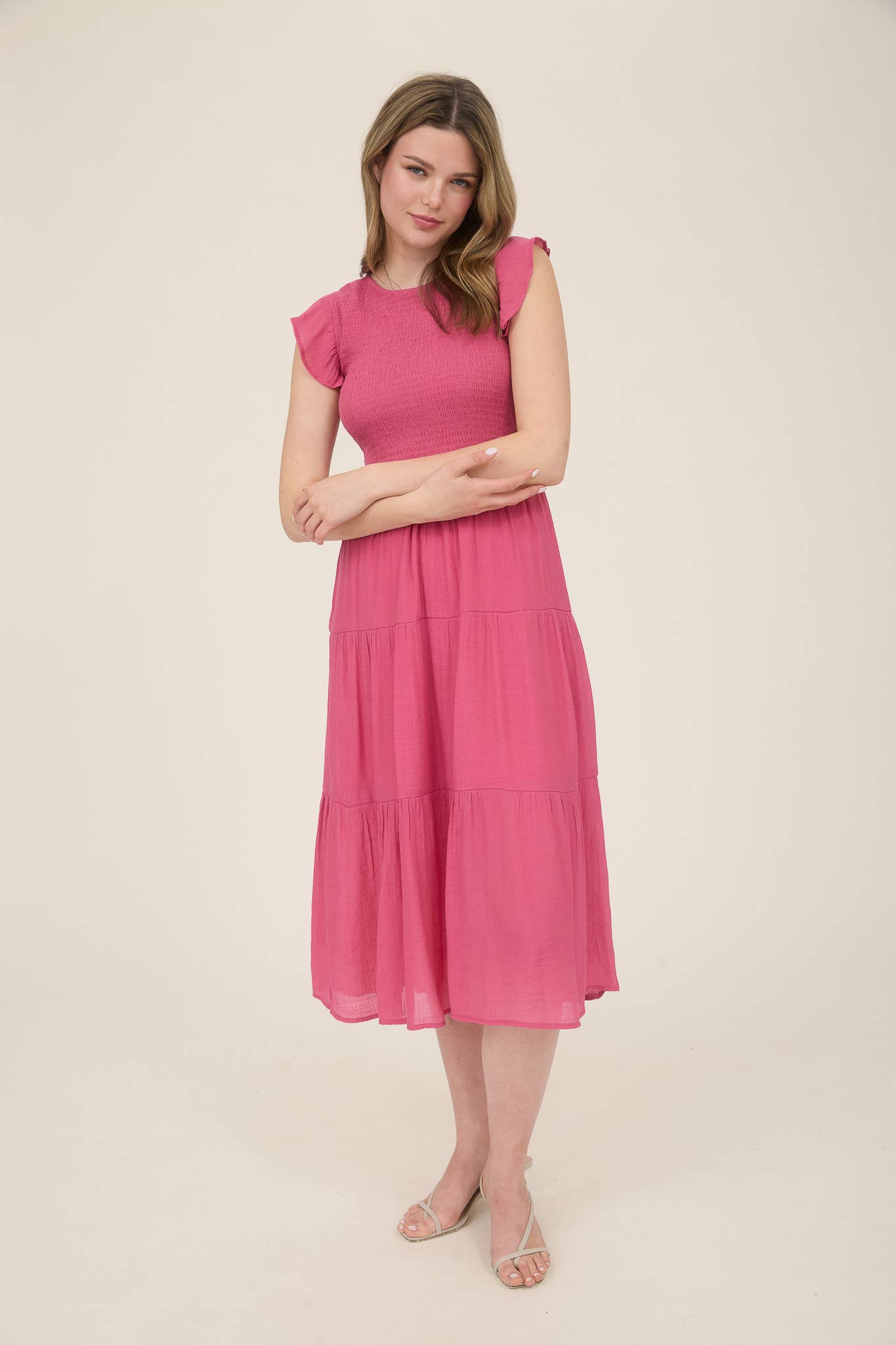 Carmen Smocked Tiered Midi Dress