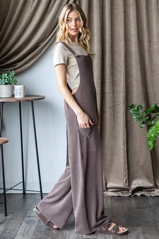 Ava Ribbed Overall Jumpsuit