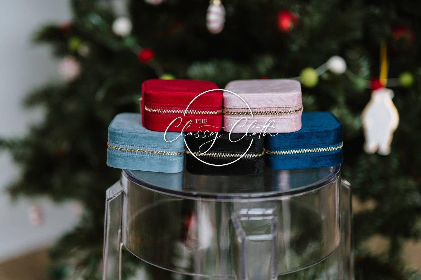Mini Velvet Jewelry Case - Blush Pink