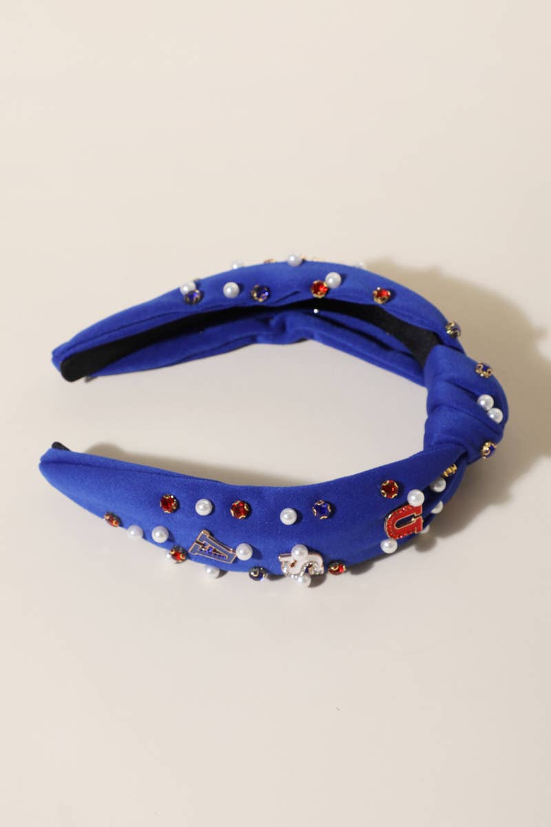 USA Charm Embellished Knot Headband