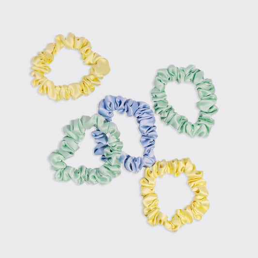 Coastal Ruched Satin Scrunchies Set