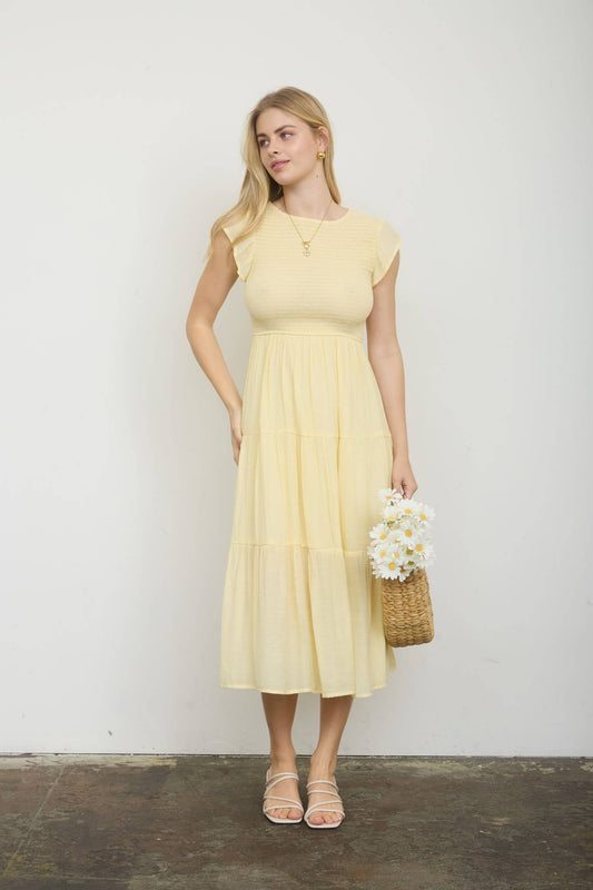 Shelby Smocked Tiered Midi Dress