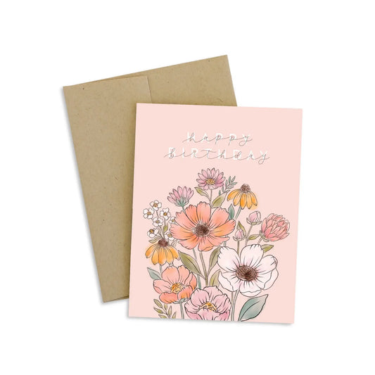 Wildflower Bouquet Happy Birthday | GREETING CARD