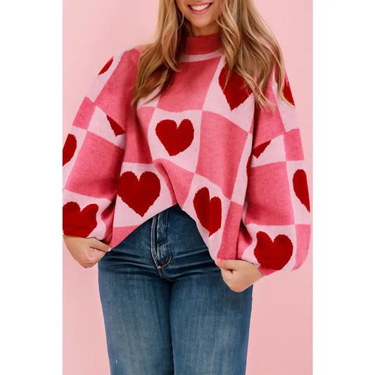 Patchwork Heart Knit Sweater | VALENTINE'S DAY