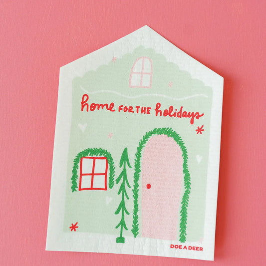 Home for the Holidays Large Swedish Dish Cloth
