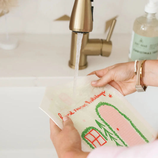 Home for the Holidays Large Swedish Dish Cloth