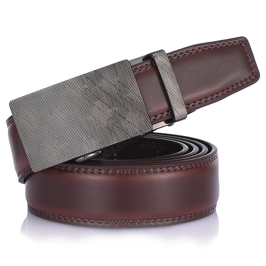 Mahogany Infinity Imprint Leather Ratchet Belt