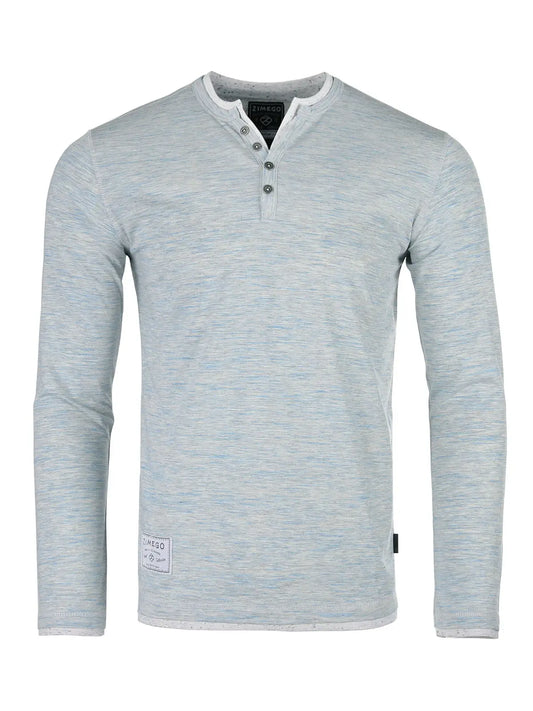 Justin Long Sleeve Layered V-Neck Button Henley Shirt