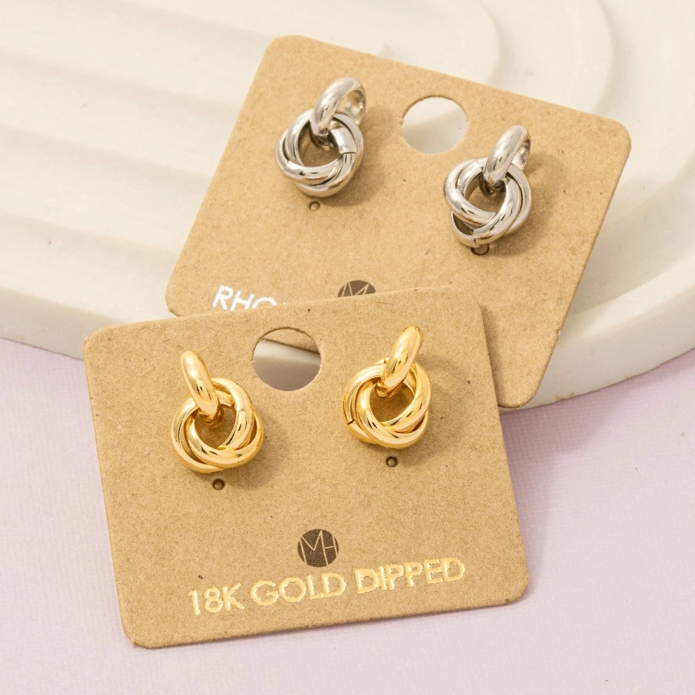 Metallic Knot Stud Earrings | MULTIPLE COLORS