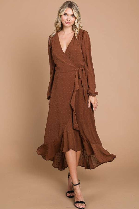 Lark Ruffle Hem Wrap Dress