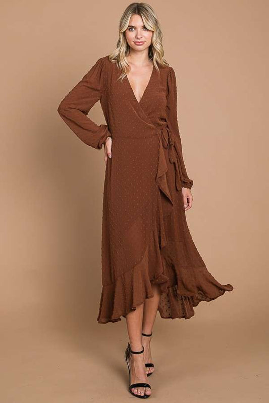 Lark Ruffle Hem Wrap Dress
