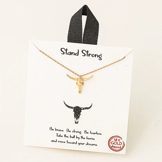 Gold Longhorn Pendant Necklace