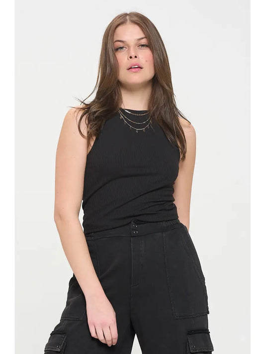 Meg Ribbed Halter Tank