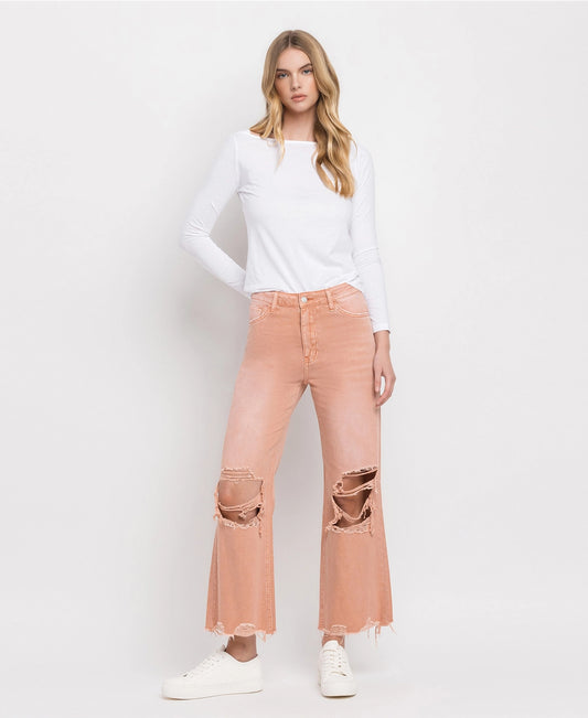 Leslie 90's Vintage Super High-Rise Crop Flare Jeans | Brandied Melon | VERVET