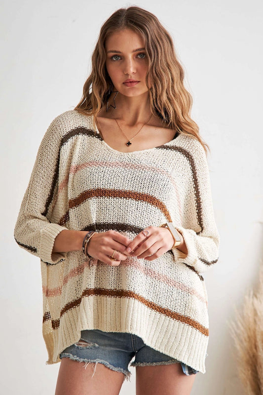 Miley Multi Color Stripe Sweater