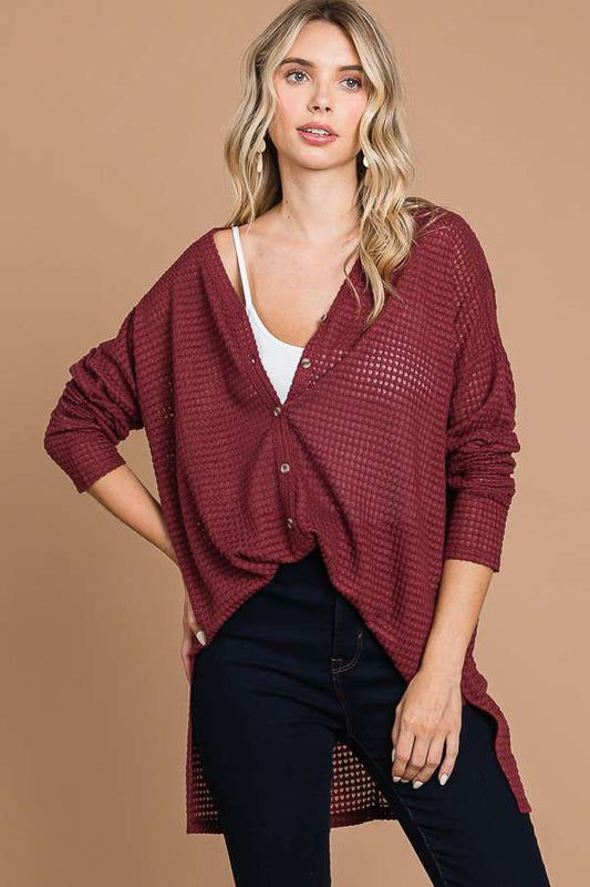 Molly V-Neck Drop Shoulder Cardigan