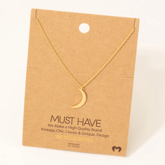 Moon Crescent Pendant Necklace