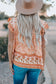 Orange Floral Print Ruffled Top