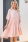 Peach Blush Tiered Shirt Dress