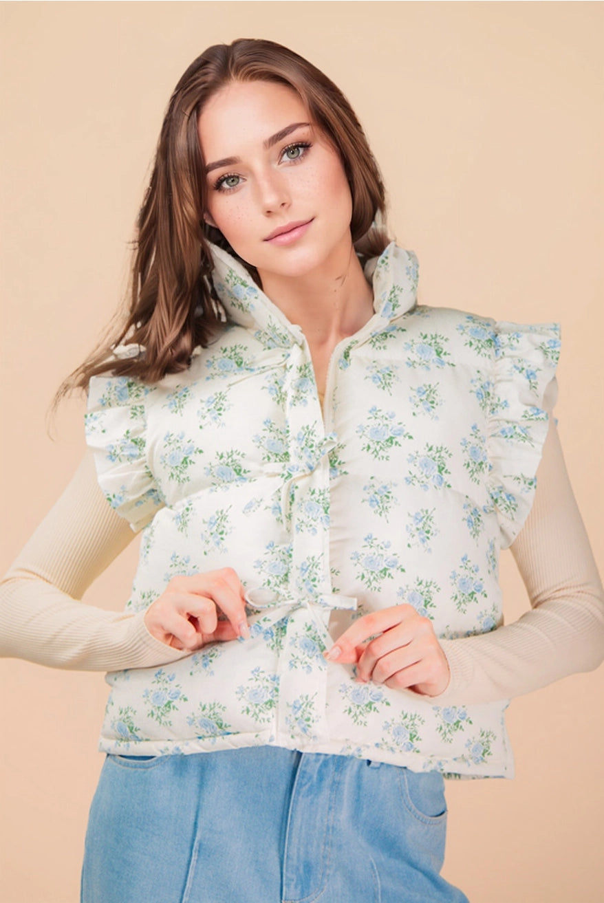 Rowie Floral Puffer Vest