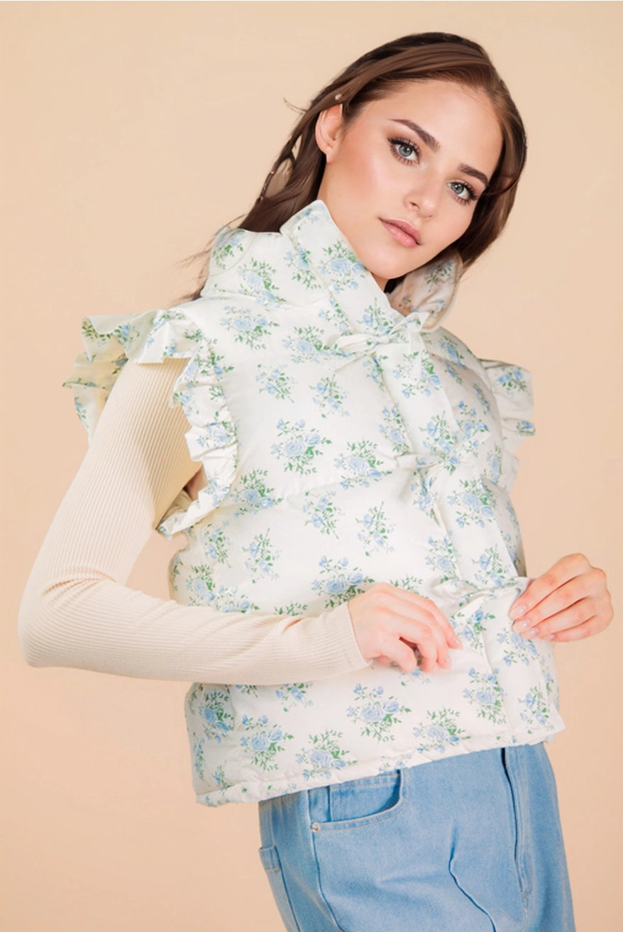 Rowie Floral Puffer Vest