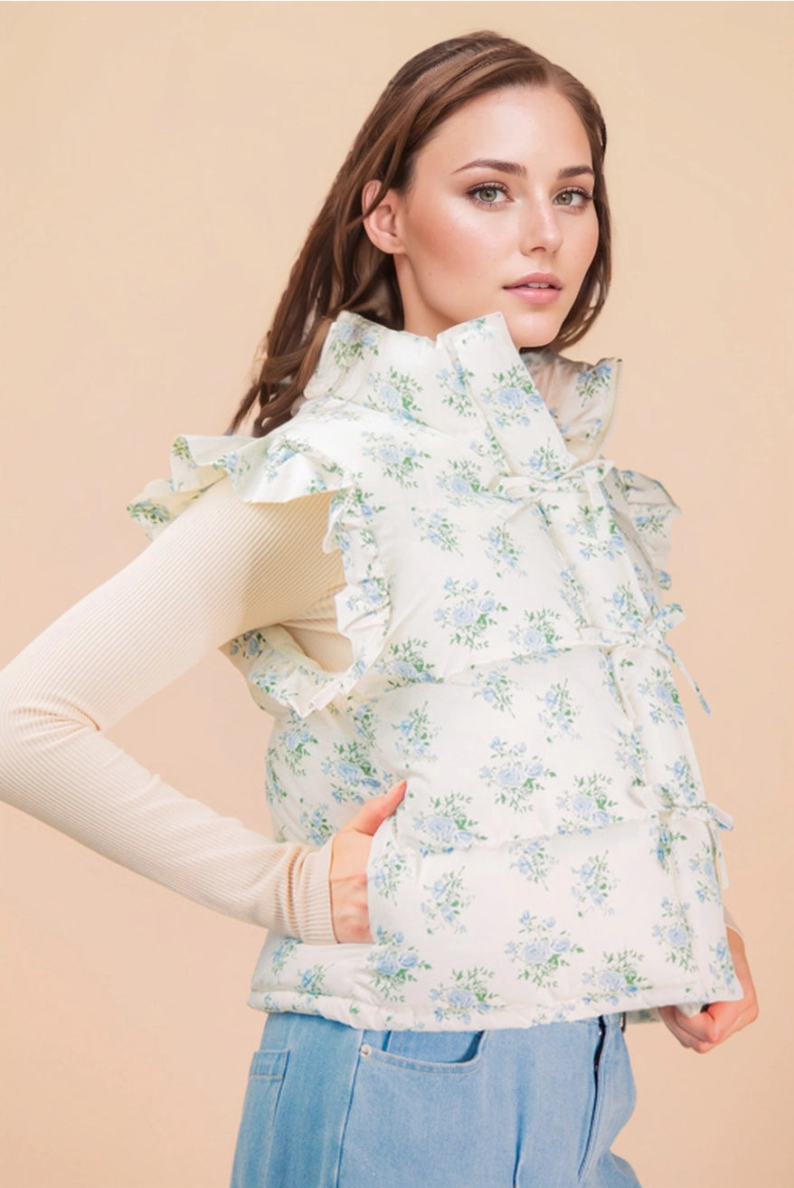 Rowie Floral Puffer Vest