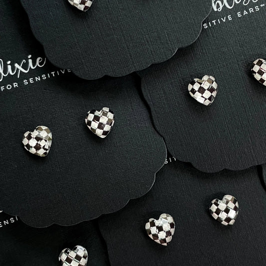 Ready, Set, Love Heart Stud Earrings