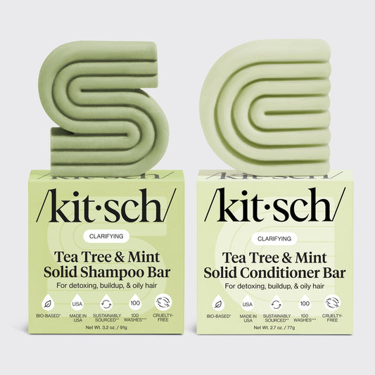 KITSCH Tea Tree & Mint Clarifying Shampoo & Conditioner Bar Combo