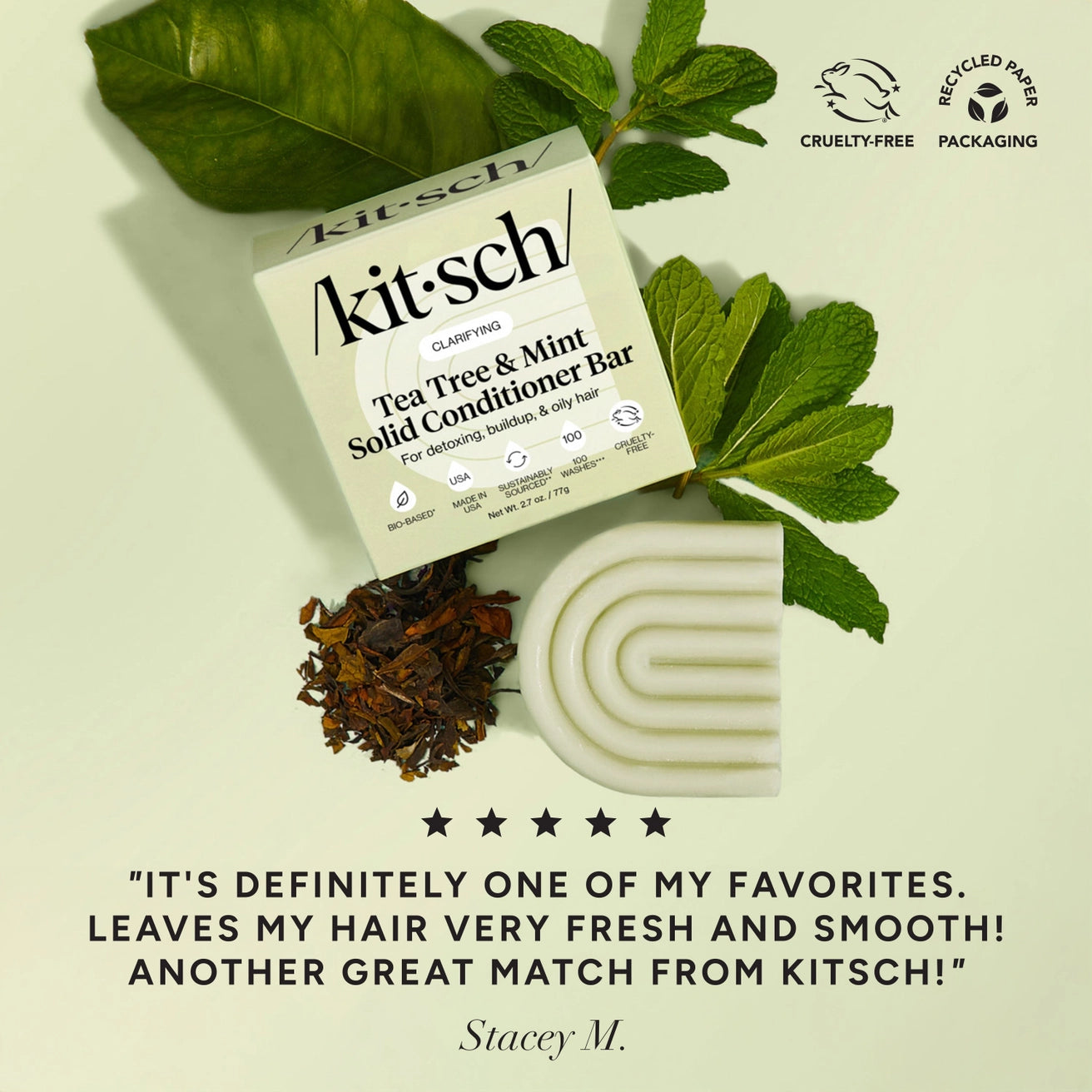 KITSCH Tea Tree & Mint Clarifying Shampoo & Conditioner Bar Combo