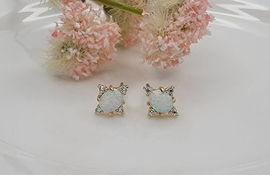 Opal Starburst Stud Earrings