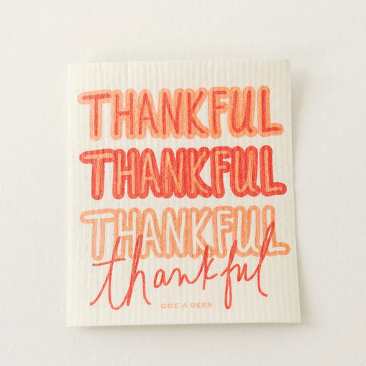 Thankful Thankful Thankful Swedish Dishcloth