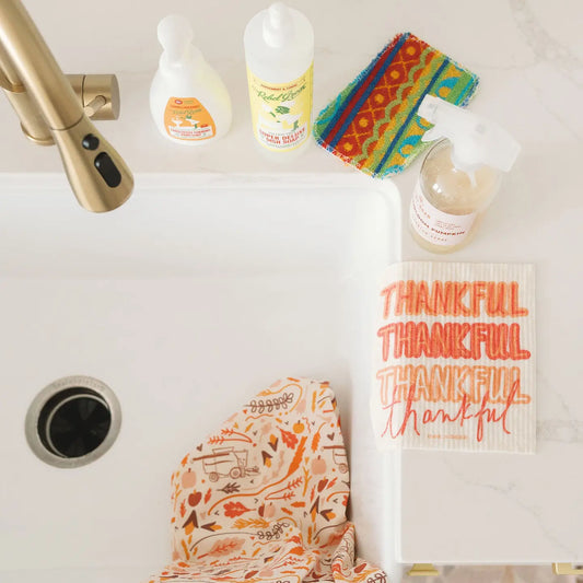 Thankful Thankful Thankful Swedish Dishcloth