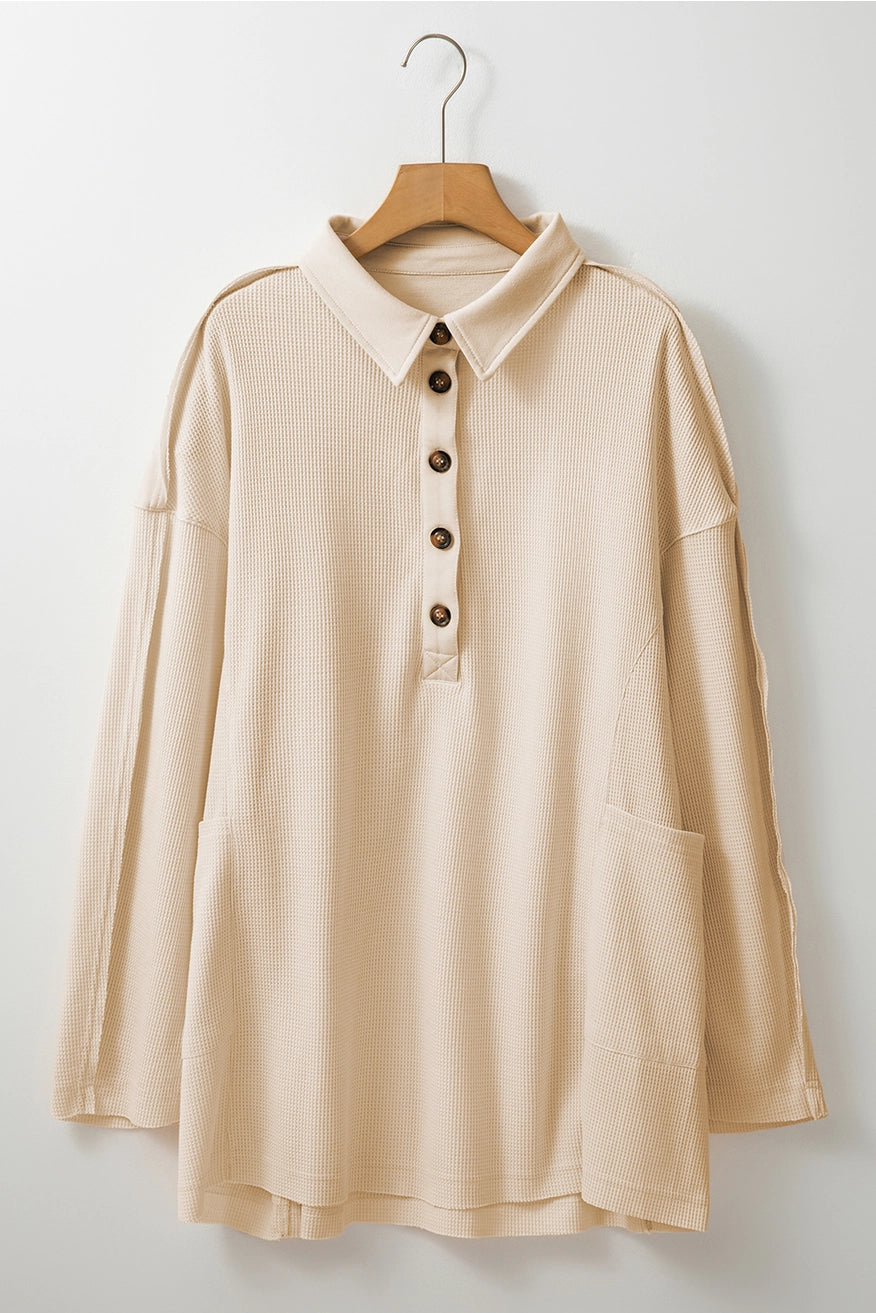 Penny Thermal Collared Long Sleeve Top