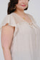 Sophie Striped Lace Yolk Short Sleeve Top