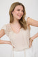 Sophie Striped Lace Yolk Short Sleeve Top