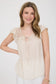 Sophie Striped Lace Yolk Short Sleeve Top