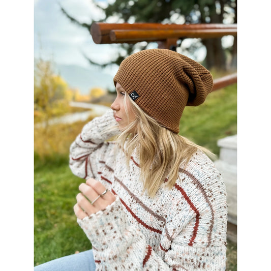 C.C. Unisex Waffle Knit Cuffed/Slouchy Beanie